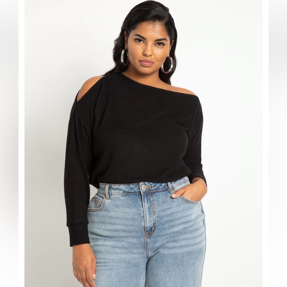 ELOQUII Slouchy One Shoulder Top